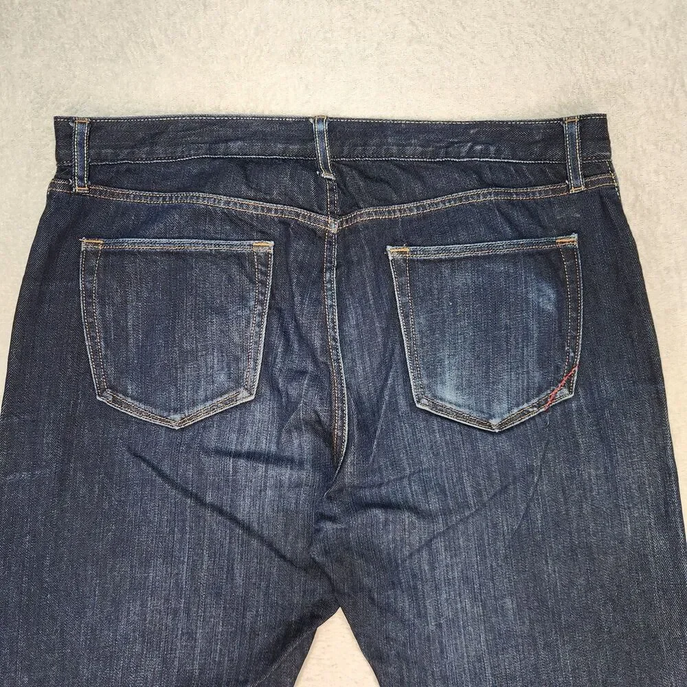 Banana Republic Mens 34x32 Vintage Straight Denim Jeans Dark Wash Cotton